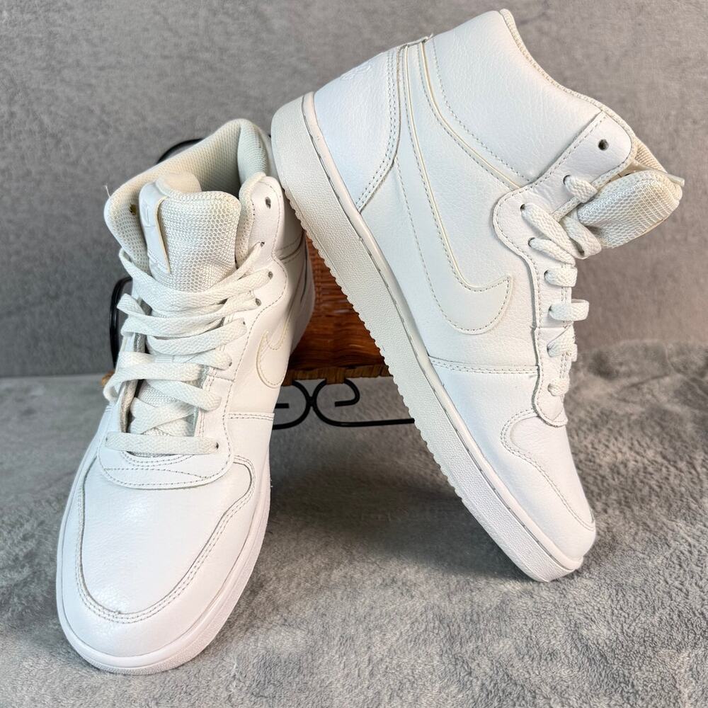 Nike Ebernon Mid Triple White Women’s 9.5 High Top Sneakers AQ1778-100 Clean